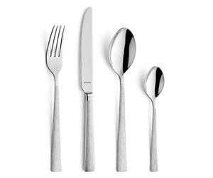 Amefa 801000RT43C40 - Cubertería combinada, 24 Piezas, Color Plateado