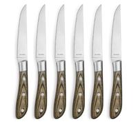 Amefa ACHILLE BOIS - Set 6 Cuchillos Steaks Acero Inoxidable 23X2,4X1,5Cm