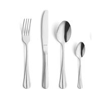 Amefa BAGUETTE - Cubertería para 4 personas, 16 piezas, acero inoxidable pulido e inoxidable, apto para lavavajillas, cubertería