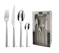 Amefa Chic - Cubertería, 24 cubiertos de mesa, para 6 personas, acero inoxidable 18/0, acabado brillo