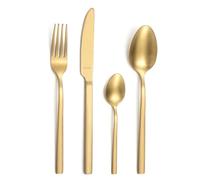 Amefa Cuadrado Cubertería de 16 Piezas, Acero Inoxidable 18/0, champán