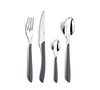 AMEFA Eclat Cubertería 24 piezas acero inox 18/0 para 6 personas, Gris | Diseño moderno y llamativo, set para 24 plazas, acero inoxidable 18/0 y mango ABS gris de colores, para 6 personas, apto para