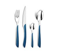 AMEFA Eclat Nature Ménagère 24 couverts inox Pour 6 personnes, Bleu Marine | Diseño natural y amaderado, juego de cubiertos para 24 personas, asa ABS 18/0 con efecto madera y de color, efecto madera, Sl