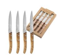 Amefa Forest Madera AF Set de 3 Cuchillos + pelador, Mango, Hoja de Acero INOX de 1,5mm, Inoxidable, 4 Piezas