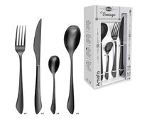 Amefa Instinct - Cubertería (16 piezas), color negro mate