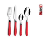 Amefa Juego De Cubiertos, Acero Inoxidable, 16 Piezas, 8x6x27 Cm Rojo Gris