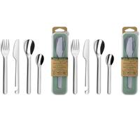 Amefa Mobil'Pocket Set de 4 Cubiertos portátiles, Acero Inoxidable (Paquete de 2)