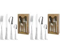 Amefa Set 24 Cubiertos INOX Ethnic, Acero Inoxidable, Gris, 3.57 cm (Paquete de 2)