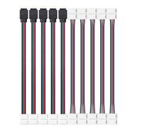 Amefil 8 mm 4 pines kit, 5 x LED bar-to-bar conector, 5x controlador RGB conector LED para el control de la lámpara 5050