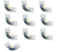 Amefil Conector de esquina de barra de 6pin12mm de ángulo recto en forma de L conector ajustsin soldadura para luces de barra de LED 5050 3528 RGB RGBW RGB+CCT.