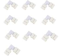 Amefil Conector LED en forma de L de 3 pines de 8 mm de ancho, conector de esquina sin soldadura, adecuado para tira de luz LED RGB 3528 ws2811 ws2812b 5050 de 8 mm de ancho.