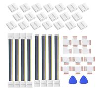 Amefil Kit de conector LED SMD de 6 pines y 12 mm, conector sin soldadura, divisor L/T esquina en ángulo recto, cables de puente de tira a tira para luces RGBWW RGBCCCT (6 pines 12 mm SMD)