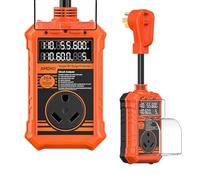 AMEHO - Protector de sobretensiones para caravana de 30 amperios con visualización LED en tiempo real, visualización grande, voltaje de corriente KWH, analizador de circuito de apagado automático