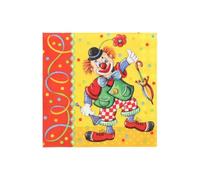 Ameisenkeks 20 servilletas de fiesta de payaso de 33 x 33 cm, coloridas servilletas de cumpleaños infantiles y carnaval de 3 capas, pliegue 1/4, certificado FSC y Svanen, servilletas desechables