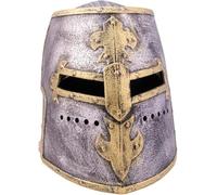 Ameisenkeks® Casco de caballero para niños con visera, casco medieval, accesorio de juego de rol para caballeros y castillos, plástico, tamaño aprox. 57 cm