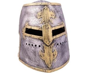 Ameisenkeks® Casco de caballero para niños con visera, casco medieval, accesorio de juego de rol para caballeros y castillos, plástico, tamaño aprox. 57 cm