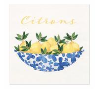 Ameisenkeks Citrones Servilletas de 3 capas ecológicas de 33 x 33 cm, pliegue en 1/4, 20 unidades, con colores a base de agua, sin blanqueadores ópticos, certificado FSC