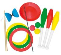 Ameisenkeks Juego de 11 malabares para niños - Juego completo de circo con bolas de malabarismo, palos, diábolo, plato de malabares y anillos