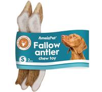AmeizPet Asta De Ciervo En Barbecho para Perro - Masticables Naturales para Perros, Huesos Naturales Asta Ciervo, Extra Duraderos, Cuerno de Venado Duradera - 2 Piezas Tamaño S