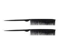 Amelia Beauty Products Cepillo estilizador de 3 filas, 8 pulgadas, peine para peinar, cepillo de viaje para mujer, peine de cola de rata para desenredar (negro)