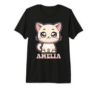 Amelia - Lindo diseño de Gatito para niñas, Nombre Amelia Camiseta Premium