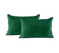 AmeliaHome 2 Fundas de Almohada de 50 x 70 cm, Color Verde, Doble Cara, Terciopelo Laila