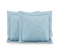 AmeliaHome 2 Fundas de Almohada ultrasonic de Doble Cara, 45 x 45 cm, Color Azul Claro