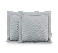 AmeliaHome 2 Fundas de Almohada ultrasonic de Doble Cara, 45 x 45 cm, Color Gris