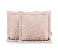 AmeliaHome 2 Fundas de Almohada ultrasonic de Doble Cara, 45 x 45 cm, Color Rosa