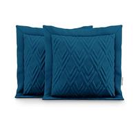 AmeliaHome 2 Fundas de Almohada ultrasonic de Doble Cara, 45 x 45 cm, Ophelia Indigo