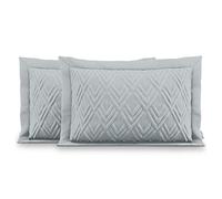 AmeliaHome 2 Fundas de Almohada ultrasonic de Doble Cara, 50 x 70 cm, Color Gris