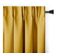 AmeliaHome Blackout Cortina 140 x 270 cm, Color Mostaza, 1 Unidad Cinta Fruncida, Opaca, decoración para Ventanas, Cortina Decorativa, Cortina Blackout