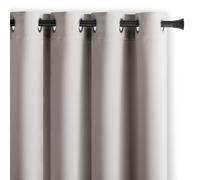 AmeliaHome Blackout Cortina de 140 x 175 cm, Color Beige Claro, 1 Unidad, con Ojales, Opaca, decoración de Ventanas, decoración de Ventanas, Color Negro