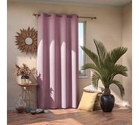 AmeliaHome Blackout Cortina de 140 x 245 cm, Color Rosa, 1 Unidad, con Ojales, Opaca, para decoración de Ventanas, decoración