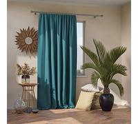 AmeliaHome Blackout Cortina Opaca (1 Unidad), Poliéster, Azul, Kräuselband 140x270