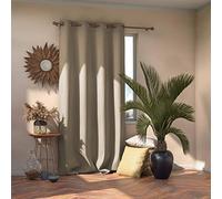 AmeliaHome Blackout - Cortina Opaca (1 Unidad, poliéster, Ojales, 140 x 270 cm), Color Beige