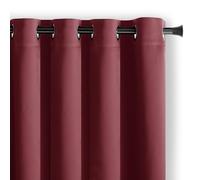 AmeliaHome Blackout - Cortina Opaca (140 x 245 cm), Color Rojo Vino