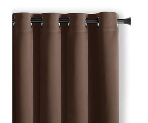 AmeliaHome Blackout - Cortina Opaca (140 x 270 cm, 1 Unidad), Color Chocolate