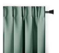 AmeliaHome Blackout - Cortina Opaca para Ventana, 140 x 245 cm, Color Menta, 1 Unidad, Cinta fruncidora