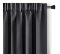 AmeliaHome Blackout Cortina Opaca, poliéster, Gris, Kräuselband 140x270