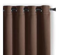 AmeliaHome Blackout Cortina Opaca, poliéster, marrón, Ösen 140x175