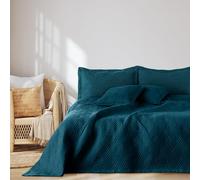 AmeliaHome Colcha (220 x 240 cm, Doble Cara, Acolchado ultrasónico, poliéster, Ophelia Indigo