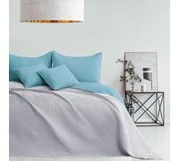 AmeliaHome Colcha Azul y Gris 170 x 210 cm, Colcha Doble Cara Ultrasonic Acolchado poliéster Softa