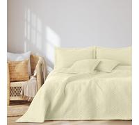 AmeliaHome Colcha de 170 x 270 cm, Funda de edredón ultrasonic de Doble Cara, Acolchado de poliéster, Crema Ophelia