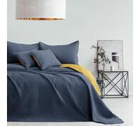 AmeliaHome Colcha de Color Antracita Amarillo Miel de 170 x 210 cm, Doble Cara, ultrasonic Acolchado, poliéster Softa