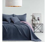 AmeliaHome Colcha de Color Gris Antracita Lila 200 x 220 cm Colcha Doble Cara Ultrasonic Acolchado poliéster Softa