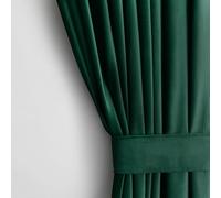AmeliaHome Cortina con Aspecto Aterciopelado, 140 x 245 cm, Verde Botella, 1 Unidad Cortina de paños con Ojales, Aterciopelada, Cortina Opaca para Ventana, Ligera, Brillante, Decorativa