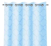 AmeliaHome Cortina de 140 x 250 cm, 1 Unidad, Semitransparente, con Ojales, Color Azul Claro