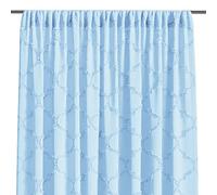 AmeliaHome Cortina de 140 x 270 cm, 1 Unidad, Semitransparente, Cinta Fruncida, Azul Claro