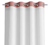 AmeliaHome Cortina de 140 x 270 cm, 1 Unidad, Semitransparente, con Ojales, Aspecto de Terciopelo, Color Rosa